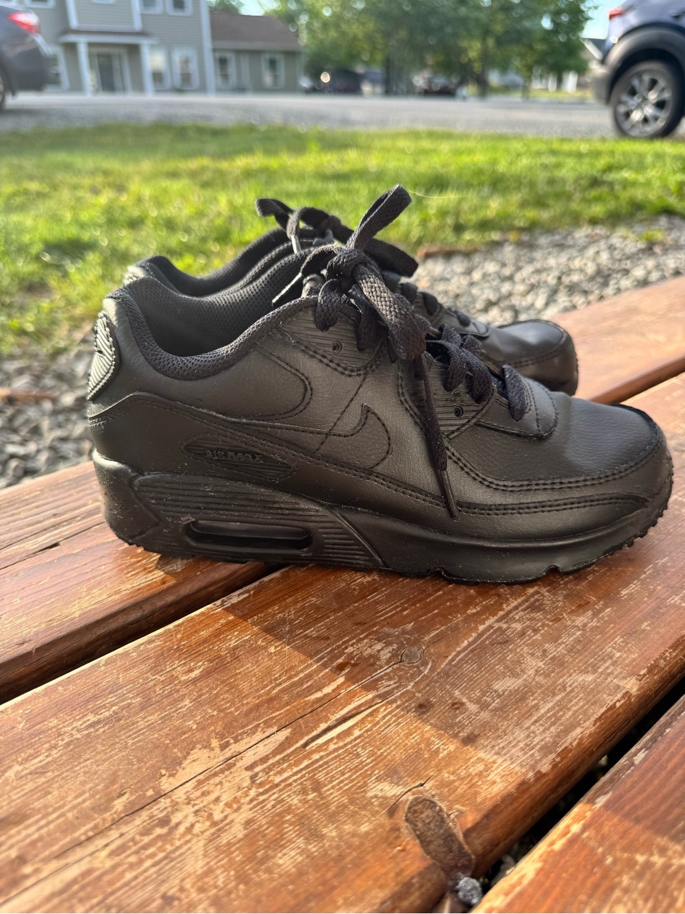 Nike Black Leather Air Max Sneakers - Picture 1 of 7